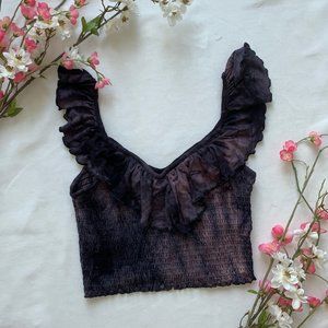 American Eagle Purple V Cut Crop Top